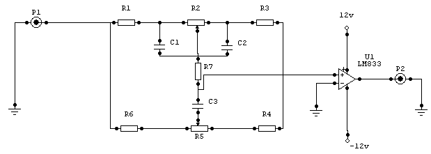 Preamplificador con control de graves y agudos
