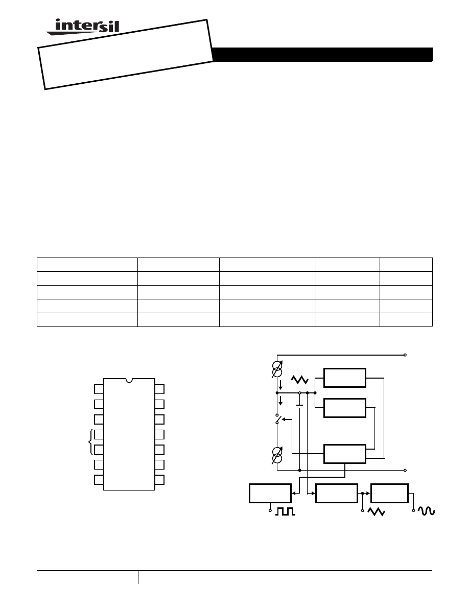 Caracteristicas tecnicas de ICL8038 Datasheet